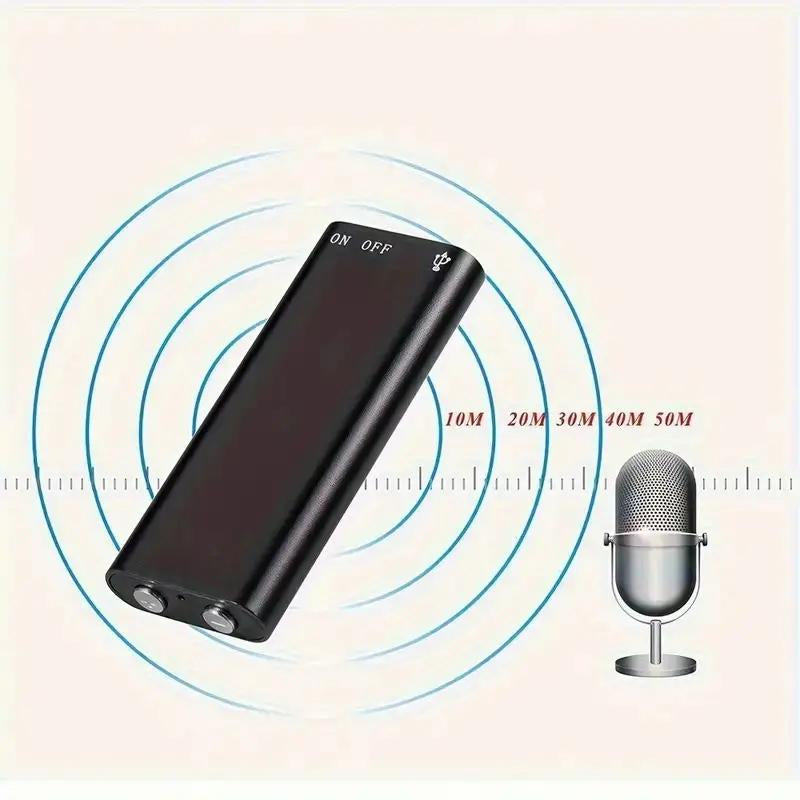 Professional Voice-Activated Digital Recorder - 32GB Noise-Canceling MP3 Player, Ultra-Thin Portable Design for Business Meetings, Battery Not Included