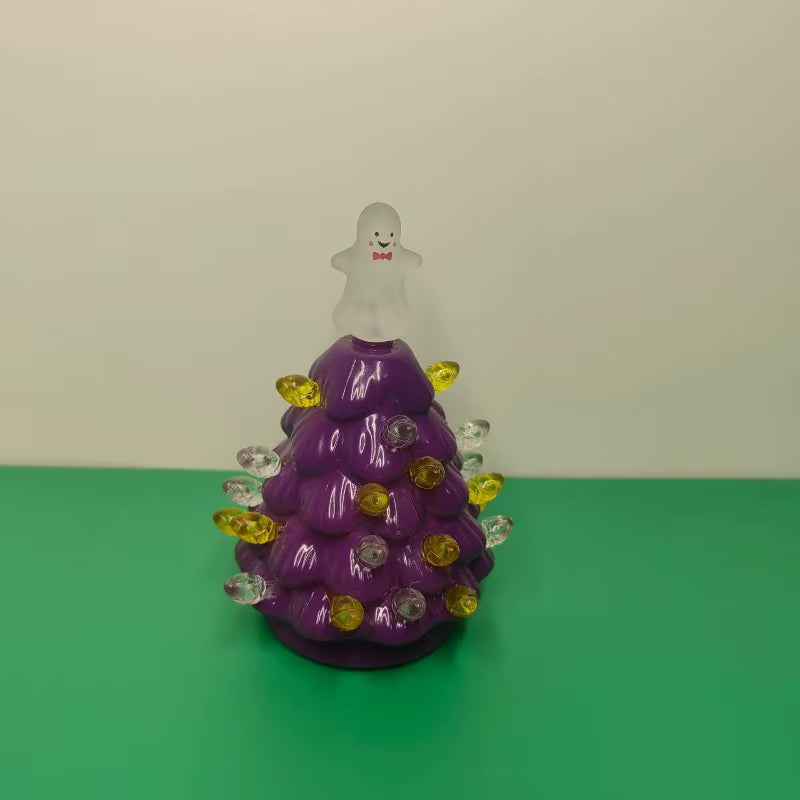 Illuminated Halloween Tree Centerpiece - Spooktacular LED Decor for Halloween and Christmas with Pumpkin Lights
