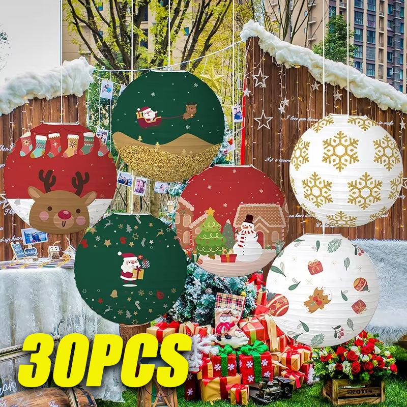 Festive Christmas Lanterns - Father Christmas, Snowman & Moose Outdoor Party Decorations