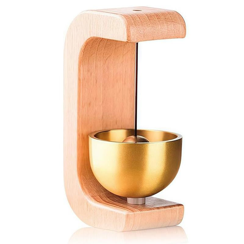 Vintage Wooden Magnetic Shopkeeper's Bell - Elegant Wireless Door Chime with Brass Bell for Home, Garden, and Shops - Perfect Housewarming Gift