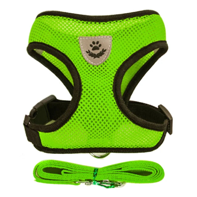 Adjustable Cat and Dog Harness Vest with Leash - Comfortable Mesh Walking Gear for Small and Medium Pets