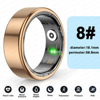 2024 Smart Ring for Teens - Waterproof Heart Rate Monitor in Stylish Stainless Steel, Perfect Jewelry Gift for Android & iOS Users