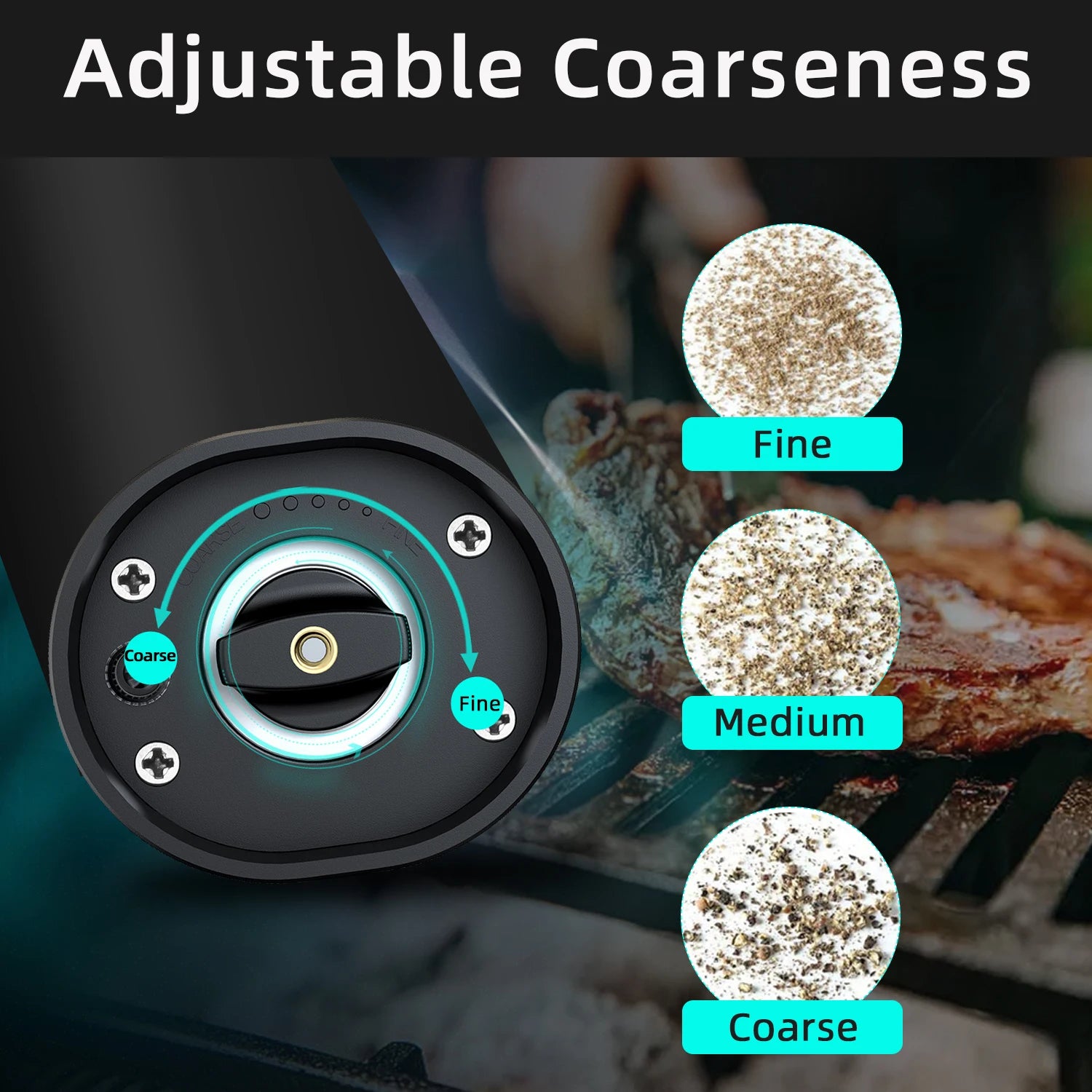 Rechargeable Electric Gravity Salt and Pepper Grinder Set - Adjustable Spice Mill for Effortless Seasoning