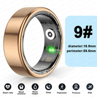 2024 Smart Ring for Teens - Waterproof Heart Rate Monitor in Stylish Stainless Steel, Perfect Jewelry Gift for Android & iOS Users