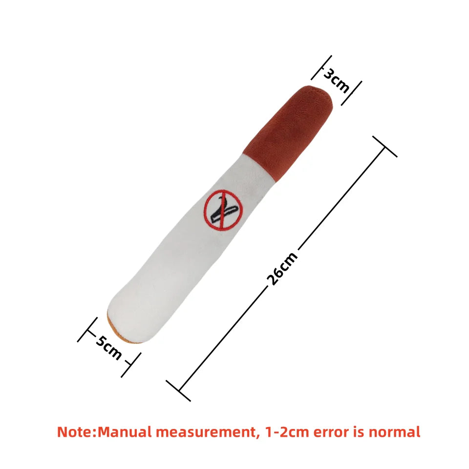 Indestructible Squeaky Cigar Toy for Small Dogs – Interactive Plush Chewing & Biting Fun!