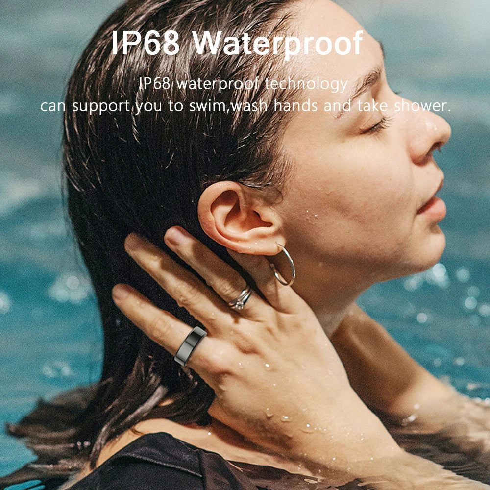 2024 Smart Ring for Teens - Waterproof Heart Rate Monitor in Stylish Stainless Steel, Perfect Jewelry Gift for Android & iOS Users