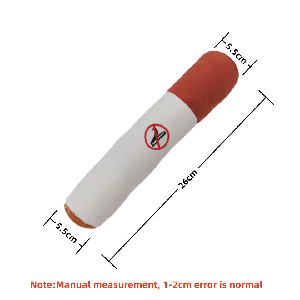 Indestructible Squeaky Cigar Toy for Small Dogs – Interactive Plush Chewing & Biting Fun!