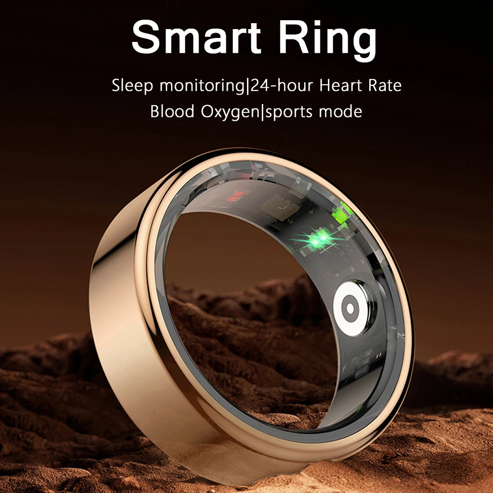 2024 Smart Ring for Teens - Waterproof Heart Rate Monitor in Stylish Stainless Steel, Perfect Jewelry Gift for Android & iOS Users
