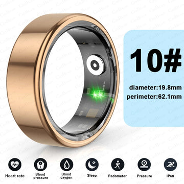 2024 Smart Ring for Teens - Waterproof Heart Rate Monitor in Stylish Stainless Steel, Perfect Jewelry Gift for Android & iOS Users