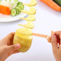 Innovative Spiral Potato Cutter - Create Twisted Potato Towers and Whirlwind Veggie Designs for Fun Kitchen Creations!