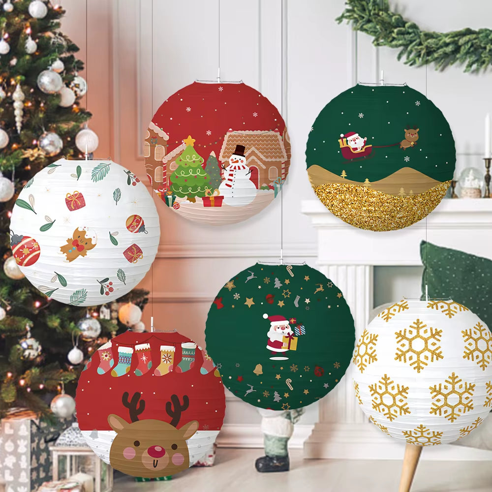 Festive Christmas Lanterns - Father Christmas, Snowman & Moose Outdoor Party Decorations