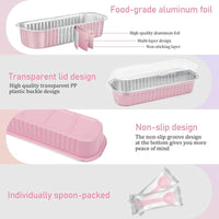 100 Mini Loaf Pans with Lids & Spoons - Disposable 6.8oz Baking Tins for Individual Cakes & Breads - Perfect for Parties & Gifts!