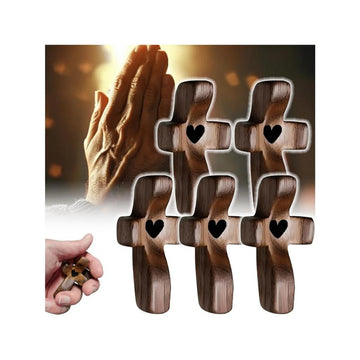 20 Handheld Dark Wood Pocket Crosses - Heartwarming Christian Comfort Gifts for Stress Relief & Encouragement