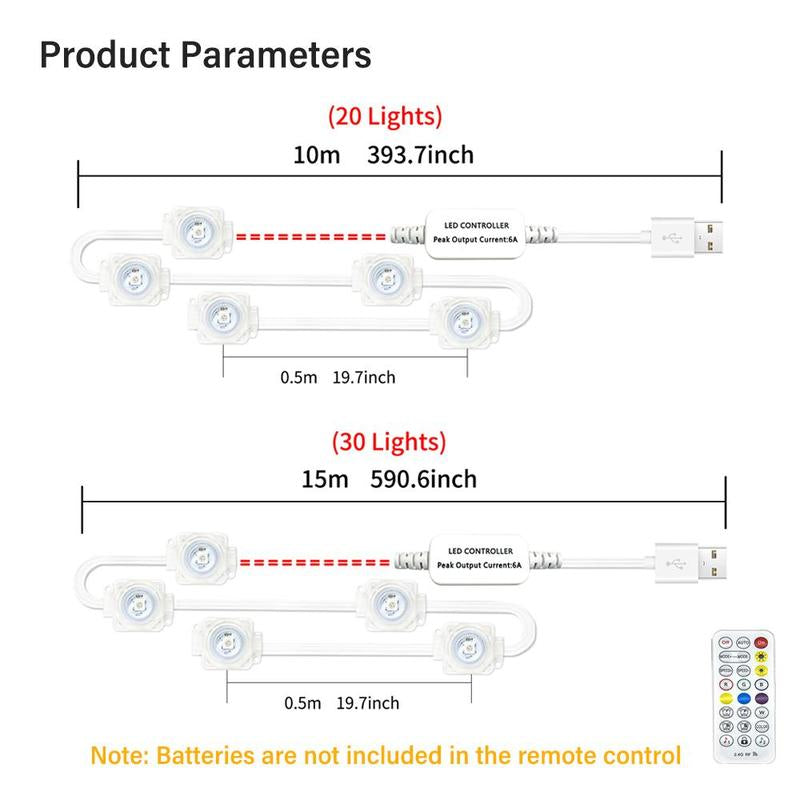 Transform Your Outdoors: Smart LED Eave & String Lights with APP & Remote Control, Waterproof for Patio, Garden & Home