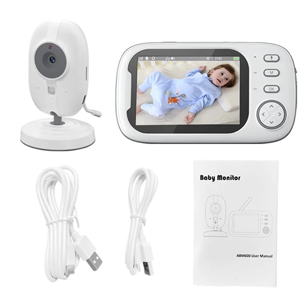 3.5" Wireless Video Baby Monitor with Night Vision, Temperature Monitoring & 2-Way Audio - Essential Baby Nanny Security Camera