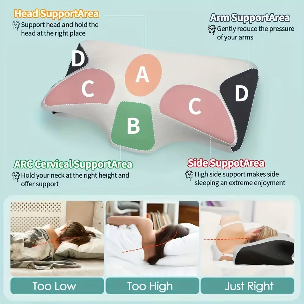 Ultimate Comfort Ergonomic Cotton Snack Pillow – Ideal for Side, Back, and Abdominal Sleepers!
