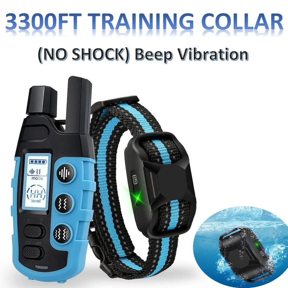 Ultimate 3300Ft No Shock Dog Training Collar - Rechargeable, Waterproof E-Collar with Beep and Vibration for Effective Pet Training