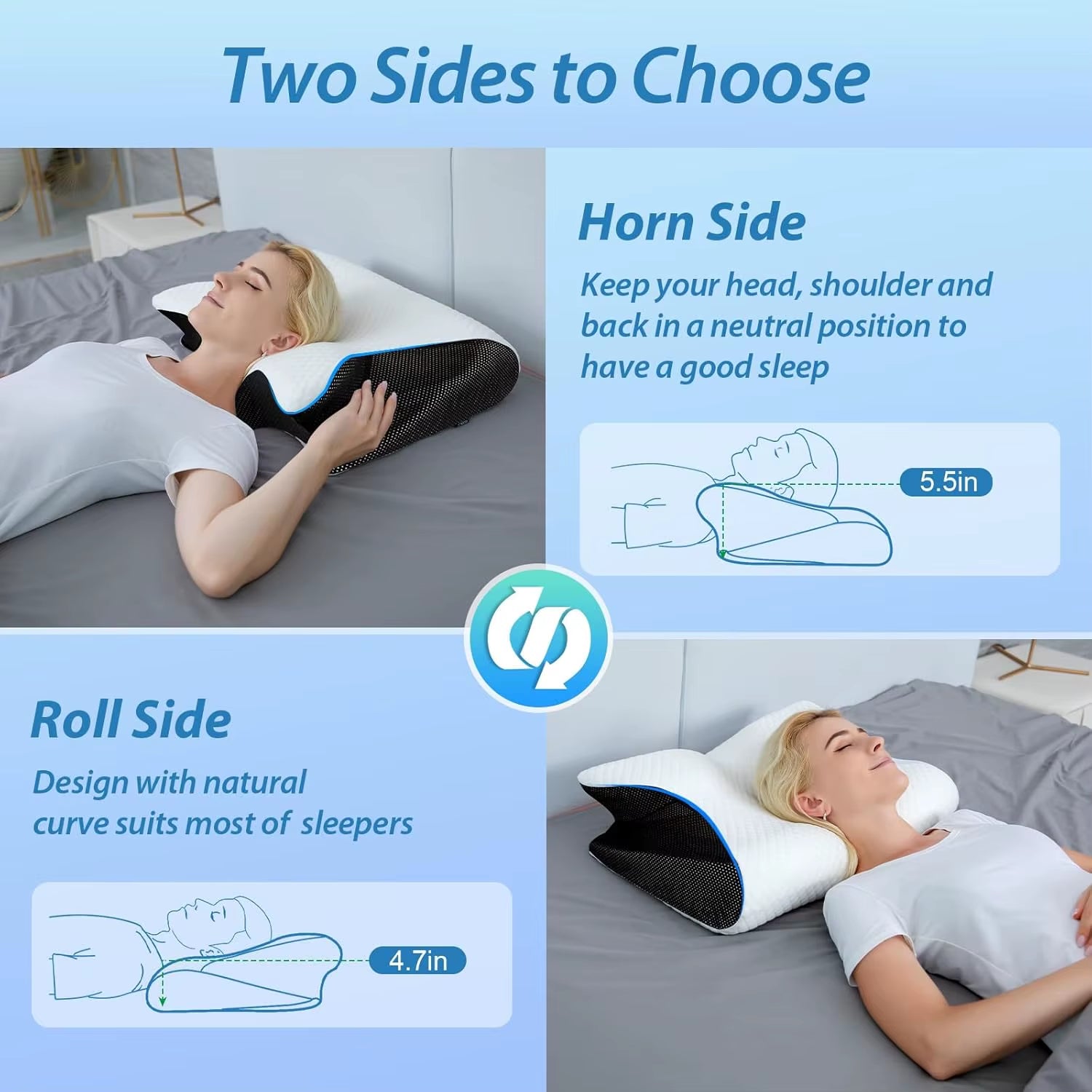 Ultimate Comfort Ergonomic Cotton Snack Pillow – Ideal for Side, Back, and Abdominal Sleepers!