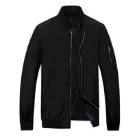 Lightweight Men's Bomber Jacket - Stylish Casual Zip Coat with Pockets for Spring & Autumn