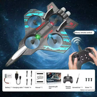 2.4G Remote Control LED Foam Fighter Glider - Stunt Tumbling UAV Helicopter with Colorful Lights