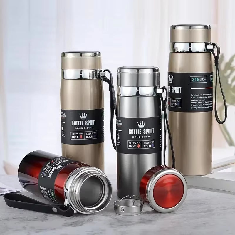 Premium Stainless Steel Thermal Water Bottle - Keeps Drinks Hot or Cold Perfect for Coffee & Tea - Ideal Gift Vacuum Flask