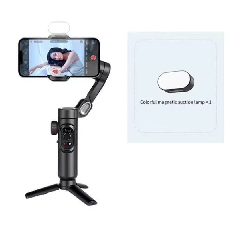 3-Axis Smartphone Gimbal Stabilizer with Fill Light - Perfect for Face Tracking, Vlogging, and All Your Smartphone Filming Needs!