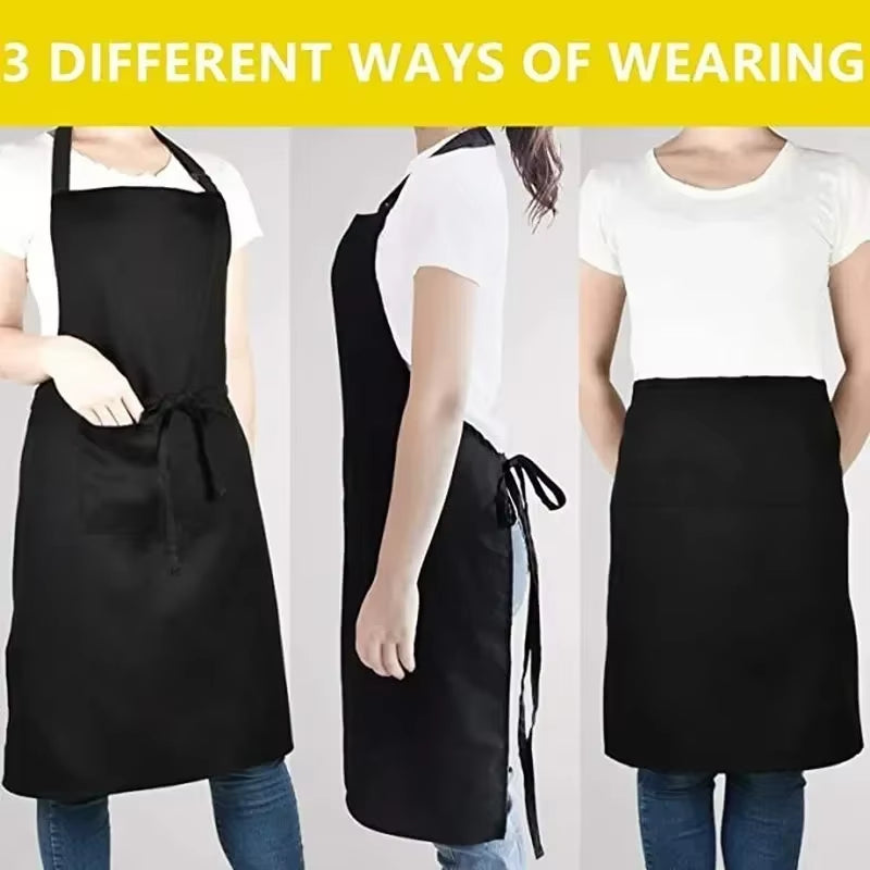 Versatile Adjustable Unisex Cooking Apron with Pockets - Ideal for Chefs, Waiters, Barbecue Lovers, and Hairdressers