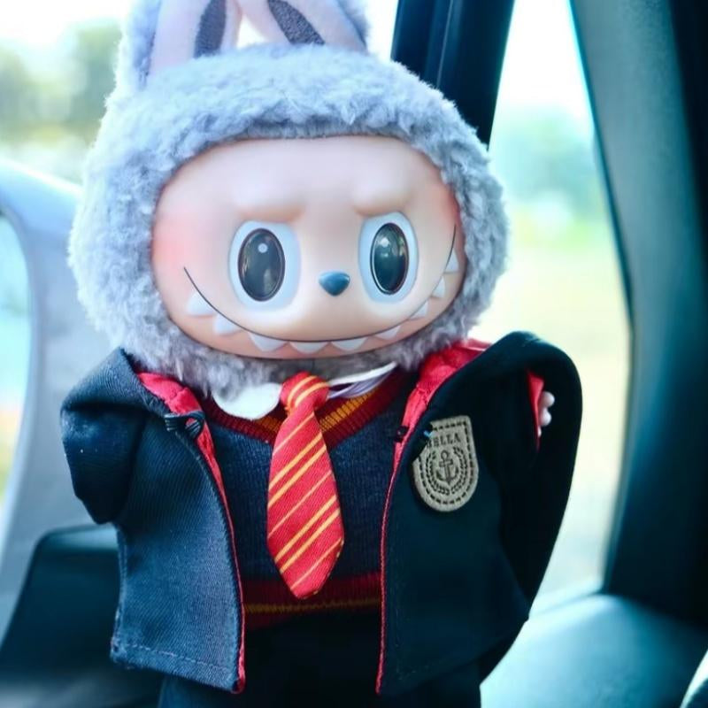 Enchanting Handmade Labubu Doll Wizardschool Uniform Set - Macaron Outfits for 17cm Dolls, Perfect Gift for Labubu & Harry Potter Fans!