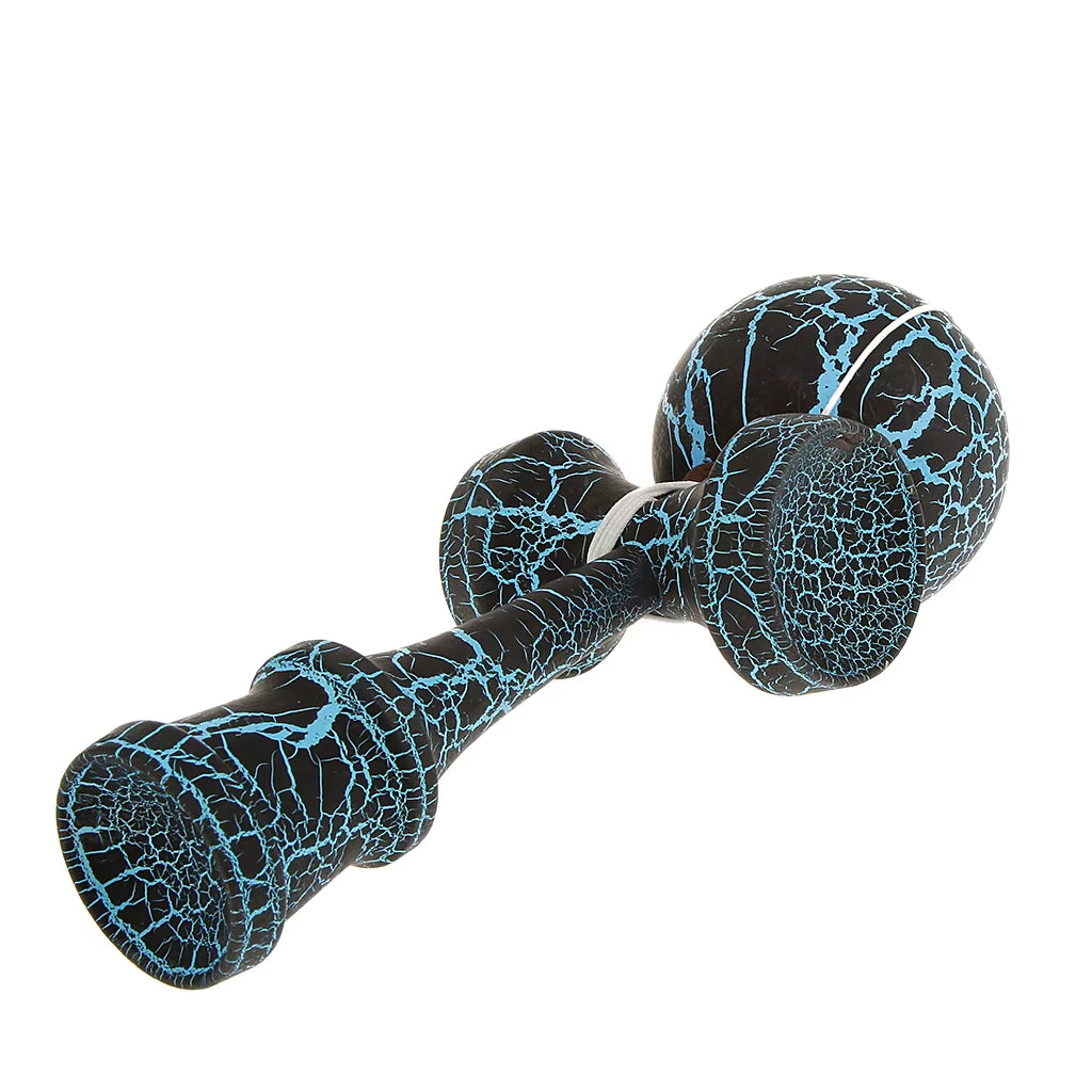 Traditional Japanese Kendama - Full Crackle Paint Wooden Skill Ball Game for Kids