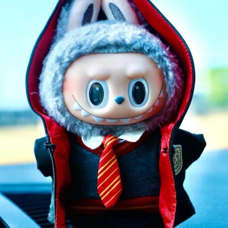 Enchanting Handmade Labubu Doll Wizardschool Uniform Set - Macaron Outfits for 17cm Dolls, Perfect Gift for Labubu & Harry Potter Fans!