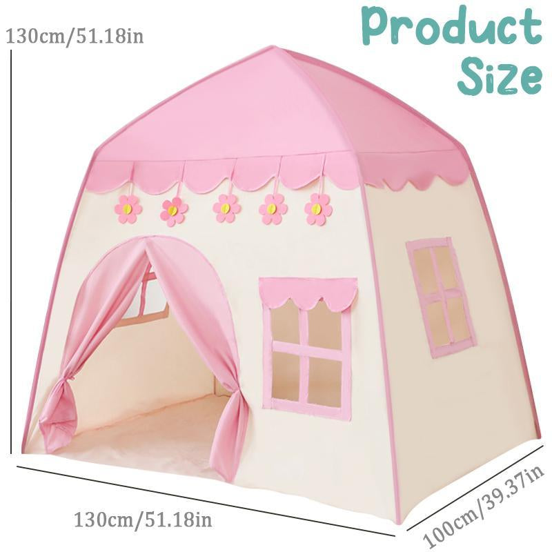 Flower Princess Play Tent with Ball Decor - Fun Indoor/Outdoor Game House for Girls, Perfect Birthday Gift!