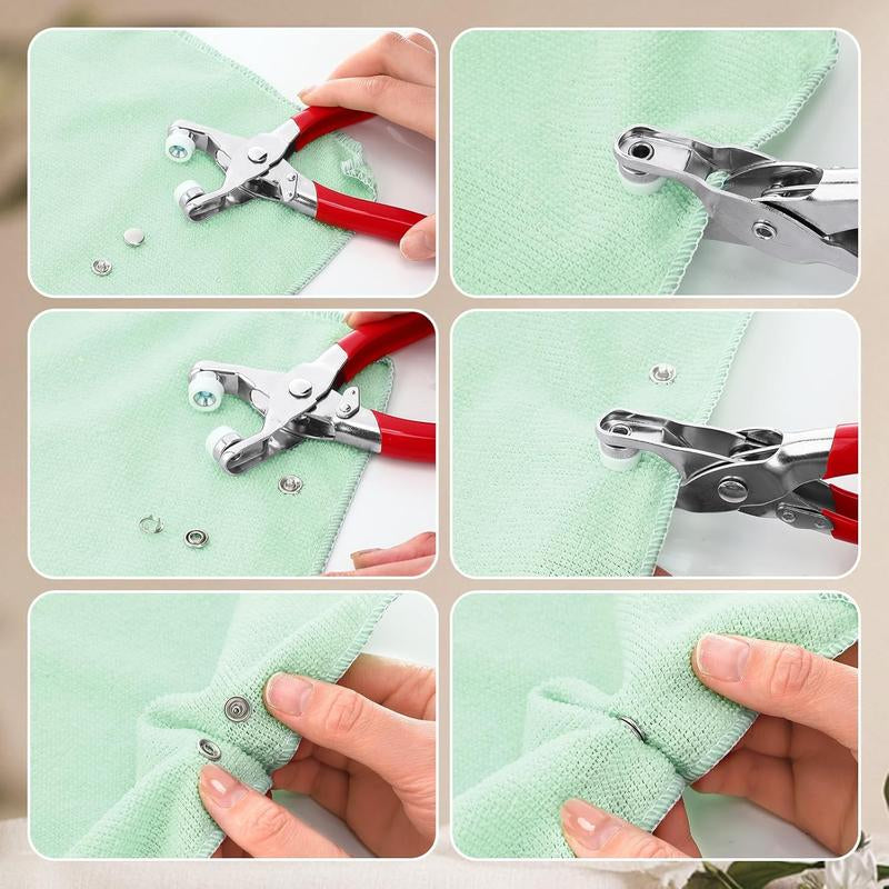Ultimate Buttons & Pliers Tool Kit - 200 Metal Sewing Buttons & Snapfastener Pliers Set for Seamless Stitching, Perfect Gift for Your Wife!