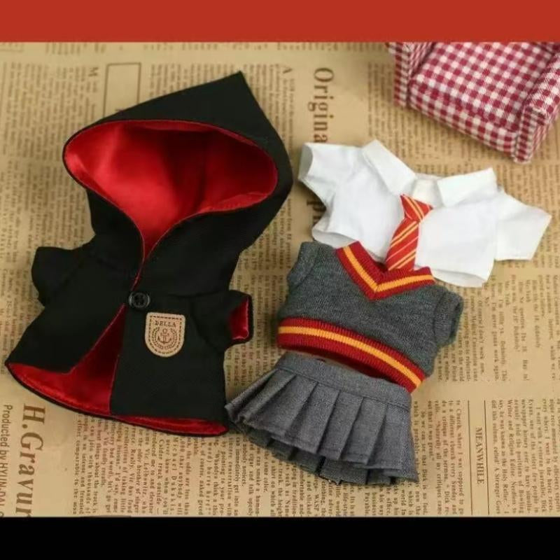 Enchanting Handmade Labubu Doll Wizardschool Uniform Set - Macaron Outfits for 17cm Dolls, Perfect Gift for Labubu & Harry Potter Fans!