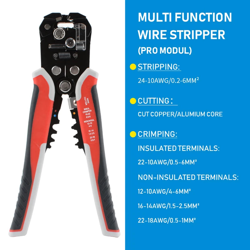 Versatile Automatic Wire Stripper & Crimper Tool - Adjustable Multifunctional Pliers for All Your Cable Cutting Needs