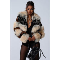 Chic Portia Cropped Faux Fur Jacket - Elevate Your Style!
