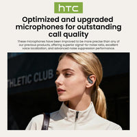 HTC NE61 Wireless Bluetooth Earbuds - Real-Time 134 Language Translation, Heart Rate Monitor, IPX5 Waterproof, 45H Battery Life, Noise Cancelling, Full Color Touch Screen, Compatible with iOS & Android