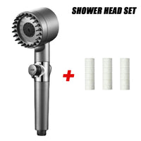 Revitalize Your Shower Experience: 3-Mode High-Pressure Rain Shower Head with Massage Brush Filter