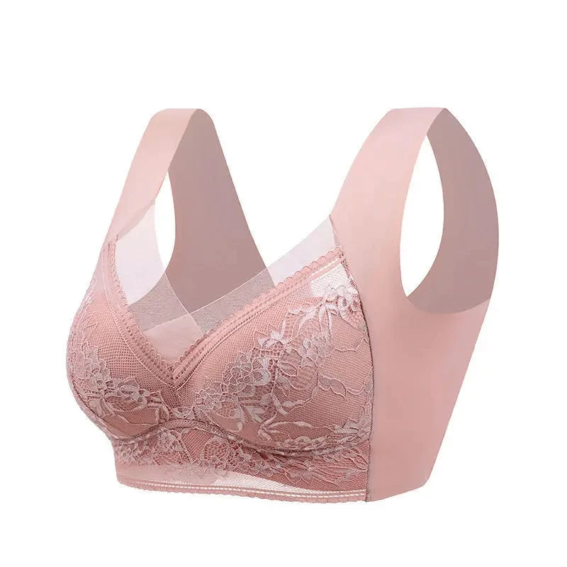 Ultimate Comfort: L-6L Large Push-Up Wireless Lace Bralette - Summer-Ready Ice Silk Plus Size Lingerie