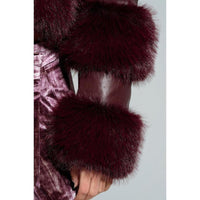 Chic Burgundy Faux Fur Moto Jacket by LOVERBOY