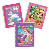 Magic Mess-Free Water Coloring Book for Toddlers - Reusable 3/6 Pack Educational Drawing Activity - Perfect Travel Toy for Kids 3-6 Years Old