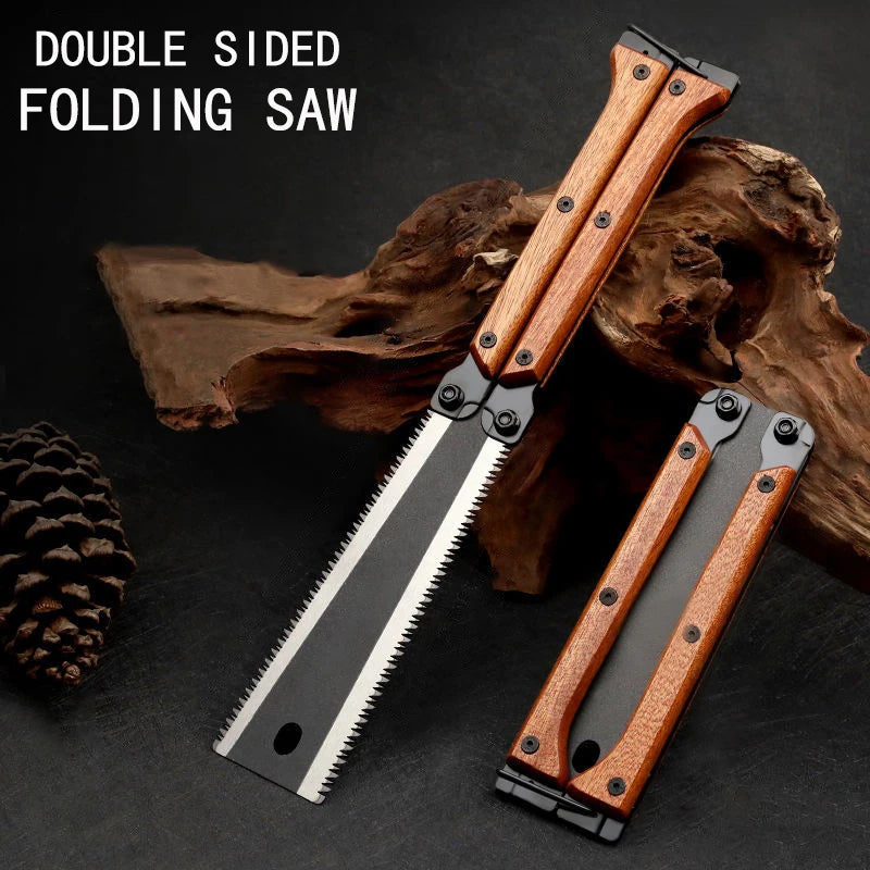 Versatile Folding Butterfly Saw - Compact Hand-Held Logging & Woodworking Tool with Double-Sided Grinding