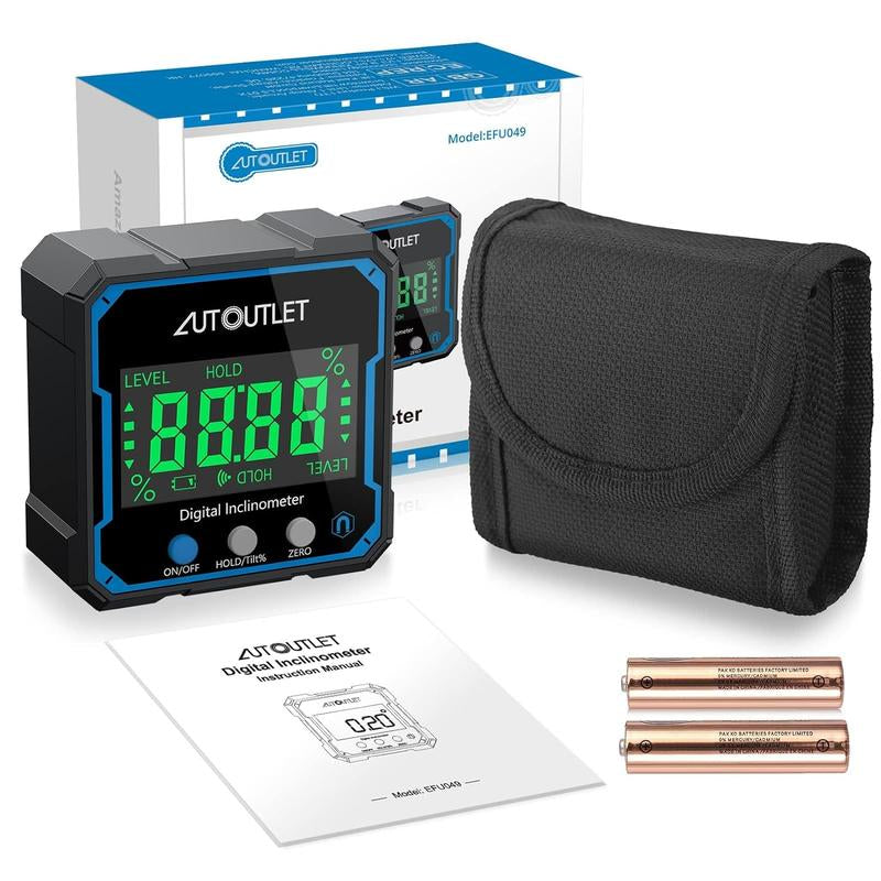 Digital Angle Finder Protractor with Magnetic Base & Backlight - Precision Level Gauge for Woodworking & Inclinometer Tool