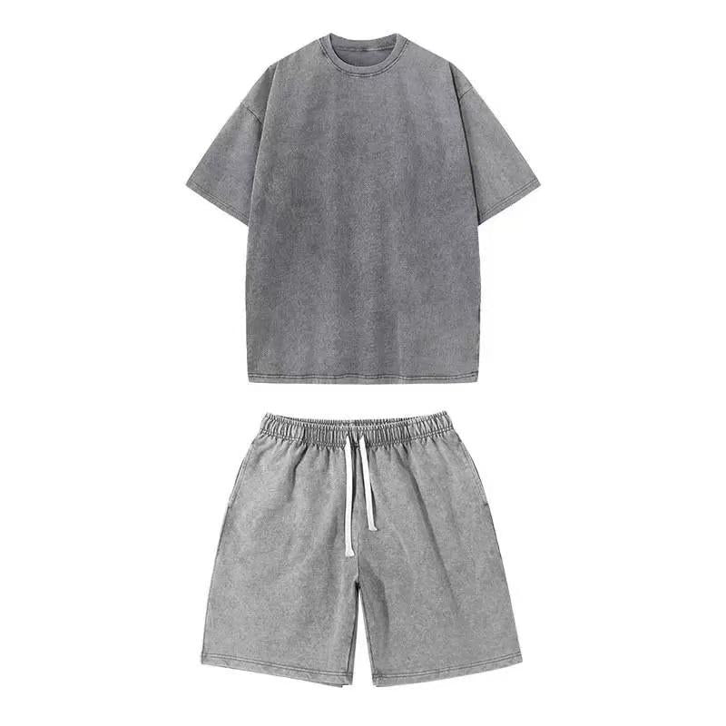 Oversized Men’s 2-Piece Summer Set (L-7XL) – Breathable Shirt & Shorts for Daily Wear & Beach