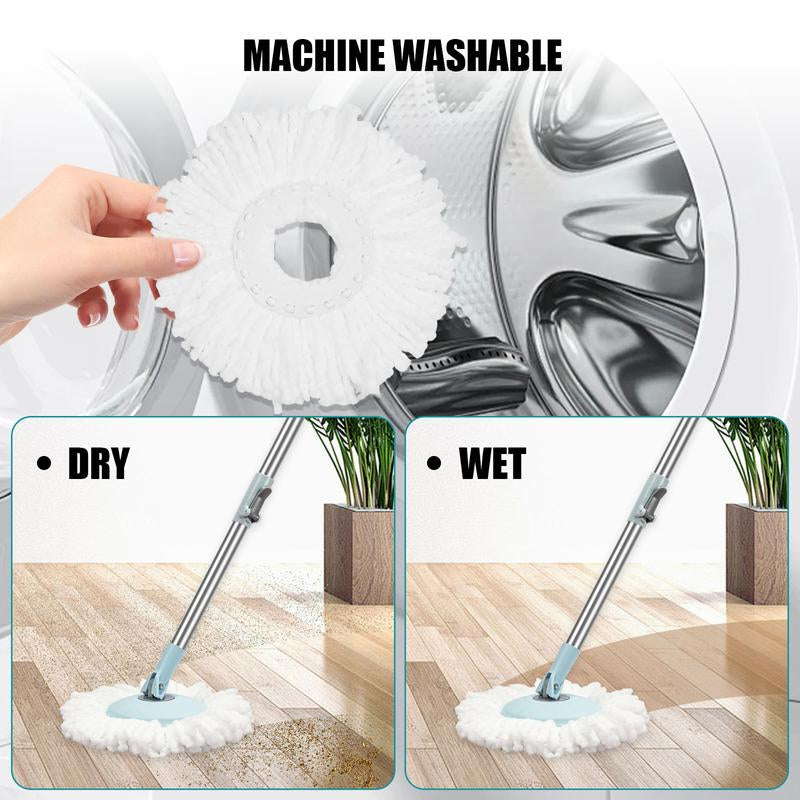 Ultimate Spin Mop & Bucket Set - 360° Floor Cleaning with 3 Microfiber Heads & 50" Extended Handle!