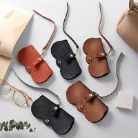 Cute Litchi Embossed PU Leather Glasses Case - Portable Sunglasses & Reading Glasses Storage Bag
