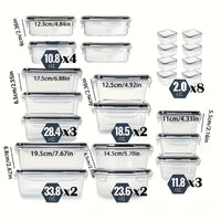 50-Piece Essential Food Storage Box Set with 24 Lids - High-Quality Sealed Containers for Kitchen, Pantry, Travel & Picnics - Includes Labels and Markings