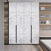Glossy White Grey Marble Contact Paper - 15.7" x 118" Self-Adhesive Peel and Stick Wallpaper for Countertops, Cabinets, and Bathrooms