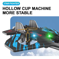 2.4G Remote Control LED Foam Fighter Glider - Stunt Tumbling UAV Helicopter with Colorful Lights