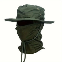 Versatile Camouflage Boonie Cap & Balaclava Hat Set - Foldable, Soft, and Ideal for Outdoor Hunting, Fishing, and Sun Protection