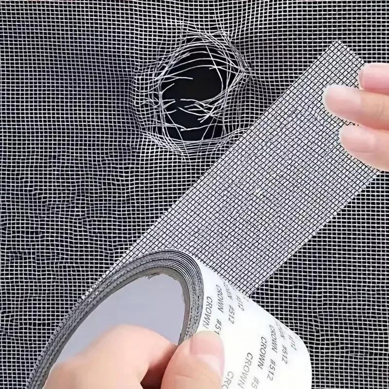 Repair Your Screens Like New: Durable Gray Adhesive Fiberglass Mesh Tape for Windows & Doors